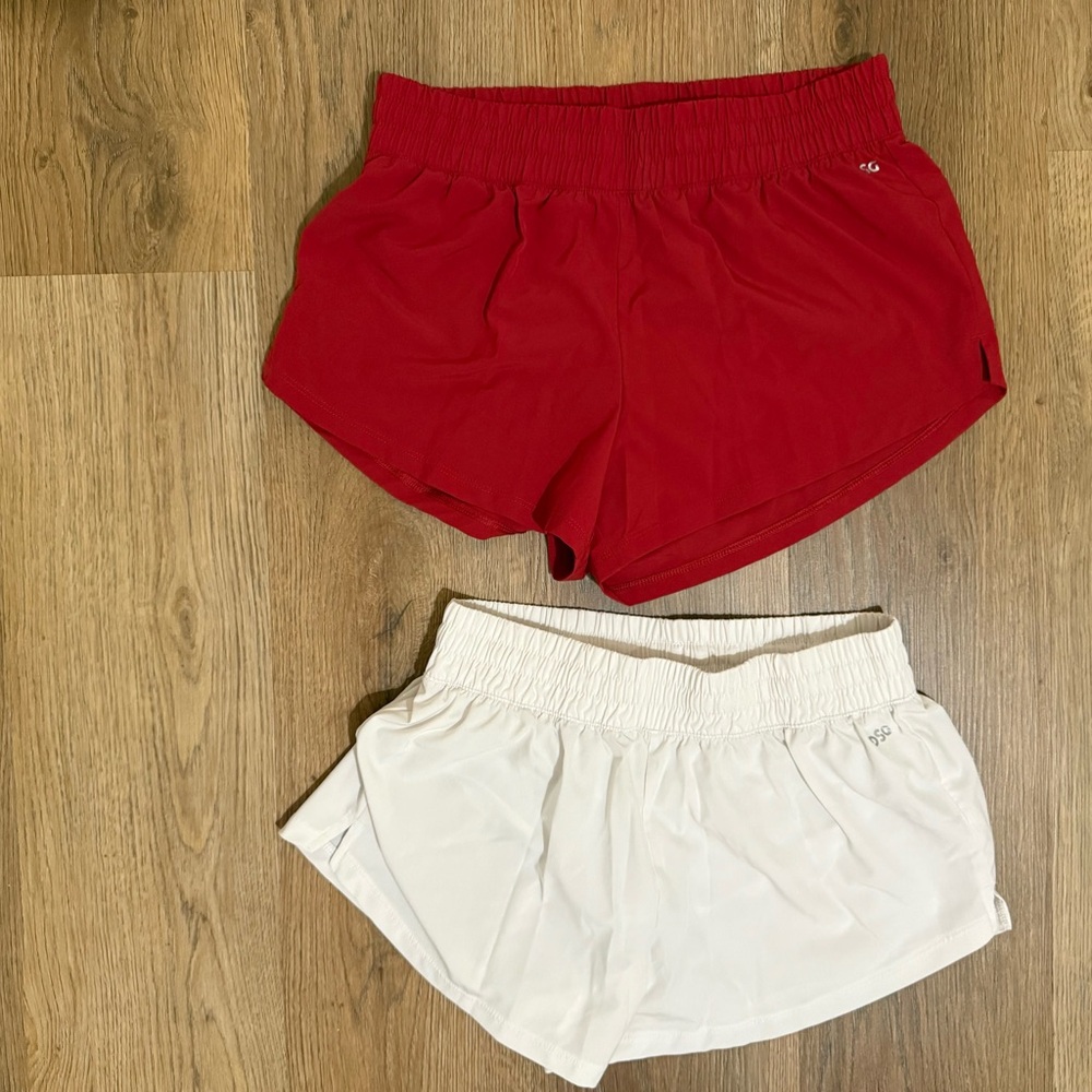 DSG Women's Athletic Shorts in Red and White